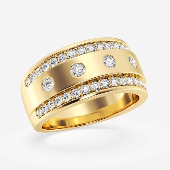 1 1/4 ctw Round Lab Grown Diamond Men's Floating Wedding Band - Picture 6 of 6